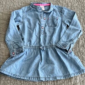 Carter's Light Blue Denim Tunic with Hot Pink Trim